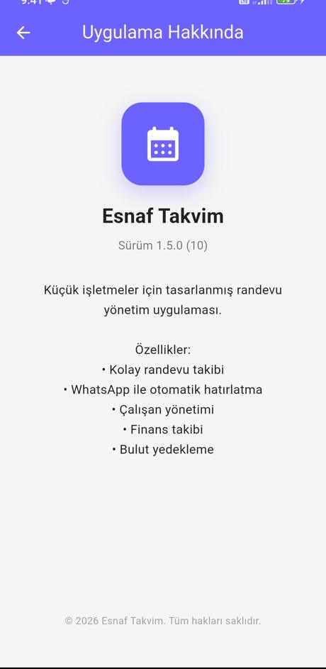 Uygulama hakkında