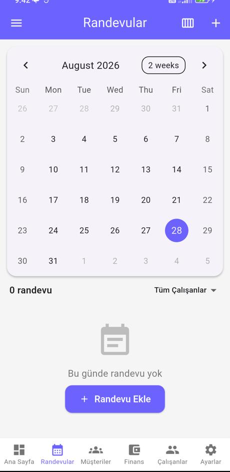 Takvim görünümü